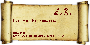 Langer Kolombina névjegykártya